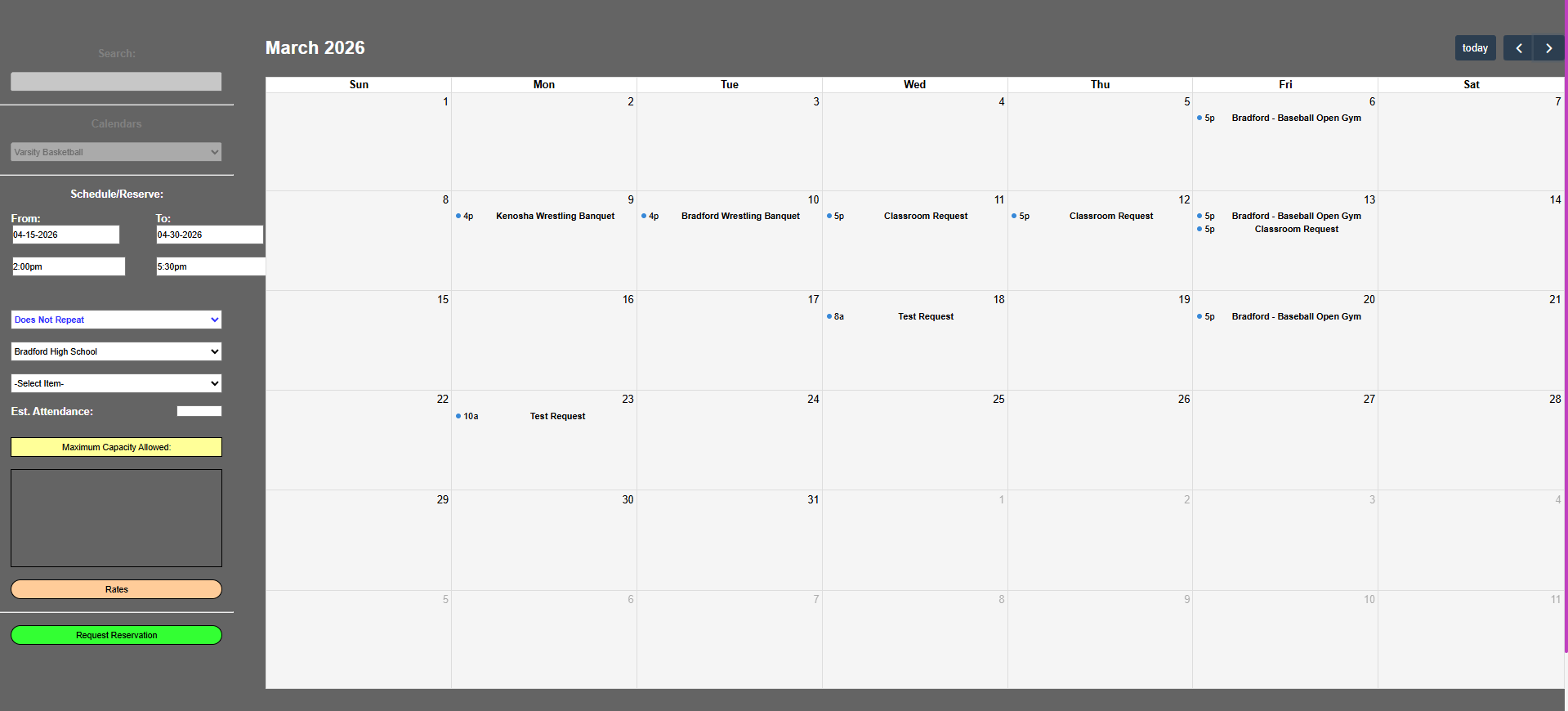 Calendar View
