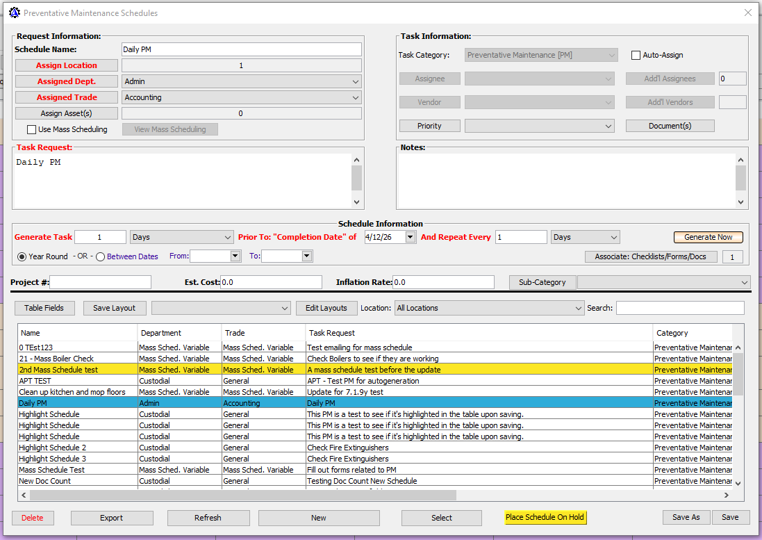Preventative Maintenance